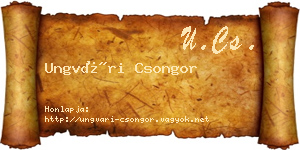 Ungvári Csongor névjegykártya
