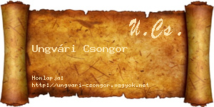 Ungvári Csongor névjegykártya